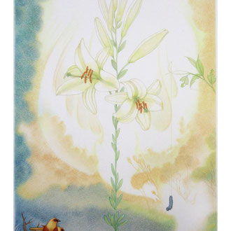Phoenix that protects the white lily Agni Yoga