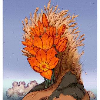 "Natural pose - Felicia". Digital color study for a new painting