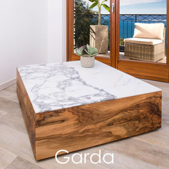 Walnut wood and Italian marble center table