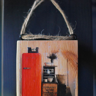 QSM - Tavoletta invecchiata VintageStyle - legno stampato su grafica Smeg