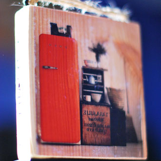 QSM - Tavoletta invecchiata VintageStyle - legno stampato su grafica Smeg