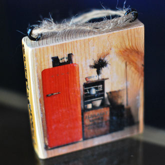QSM - Tavoletta invecchiata VintageStyle - legno stampato su grafica Smeg