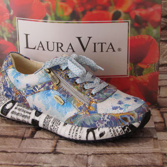 Sneackers in pelle/tessuto multicolor soletta in pelle estraibile suola gomma tacco 20