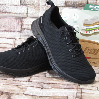 Scarpa sportiva tessuto tecnico nero allacciatura elastica intrsuola memory suola gomma