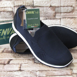 Slipon in tessuto blù sottopiede in pelle estraibile suola gomma tacco 10