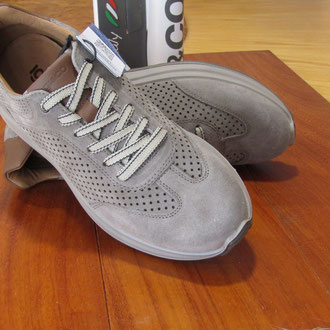 Nabuck forato taupe foderato pelle soletto memory f.do gomma