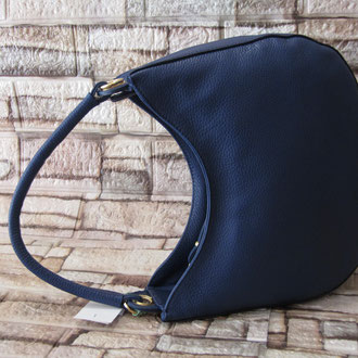 Sacca in morbida pelle color bluette doppia tracolla in pelle