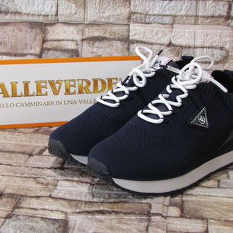 Sneaker in tessuto tecnico blu intersuola memory suola gomma