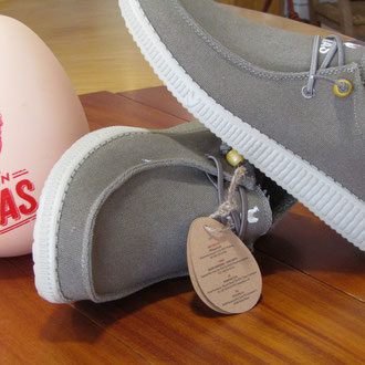 Finta laccio elasticizzato in lino taupe sottopiede pelle suola gomma