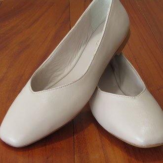 Ballerina in morbida pelle nude soletto imbottito f.do cuoio