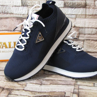 Sneaker in tessuto tecnico blu intersuola memory suola gomma