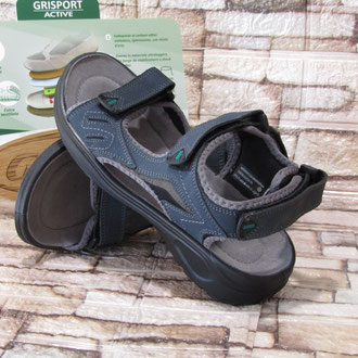 Sandalo trekking pelle blu sottopiede pelle suola gomma con profilo