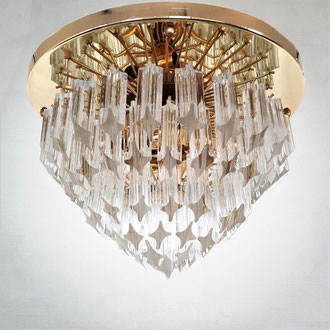 Venini Gold Plated, Crystal Prism, Italy, 1980s - SOLD