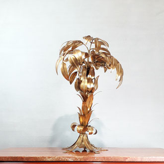 Hans Kögl Gilded Palm Tree table Lamp, W. Germany, 1970