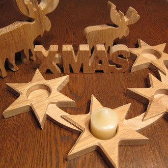 Adventskranz aus Eiche / CNC gefertigt / kreativ-fraesen