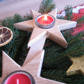 Holz Adventskranz aus Eiche / CNC gefertigt / kreativ-fraesen