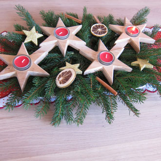 Holz Adventskranz aus Eiche / CNC gefertigt / kreativ-fraesen