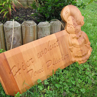 Oma´s Türschild (CNC gefertigt) aus Buche / kreativ-fraesen