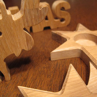 Adventskranz aus Eiche / CNC gefertigt / kreativ-fraesen