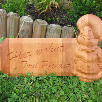 Oma´s Türschild (CNC gefertigt) aus Buche / kreativ-fraesen