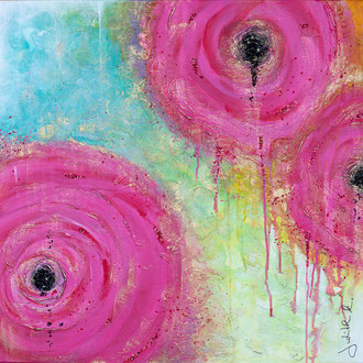 Art. Nr.: 20/890/23 L I "Blumen abstrakt": Acryl auf Leinwand mit 80 x 80 cm I Preis auf Anfrage