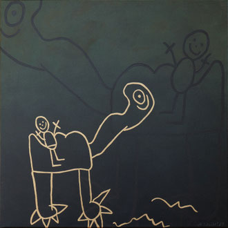 Kamelreiter, Acryl auf Leinwand, 60cm x 60cm x 1,8cm