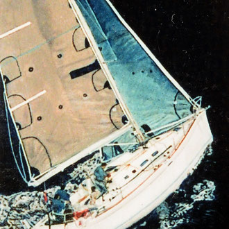 Dipinto Olio su Tela | Barca a Vela in Regata | 