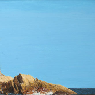 Dipinto Olio su Tela | Faro dell'Isola Razzoli - Arcipelago della Maddalena | Dimensioni: 59x39 cm
