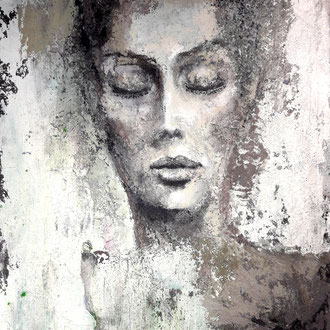 BLICK NACH INNEN 100 x 80 cm  Beton I Pigmente I Öl I Acryl auf Leinwand