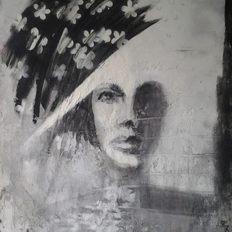 70ER Jahre  100cm x 80 cm     Beton I Pigmente I  Acryl auf Leinwand