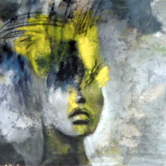 RHYTHM & BLUES  120cm x 150cm Beton I Pigmente I Acryl auf Leinwand