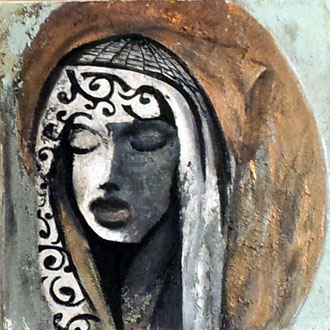 LA DONNA I   50 X 50   Beton I Pigmente I Acryl auf Leinwand