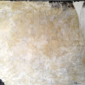 Goldpfanne  80cm x 140cm    Beton I Pigmente I Acryl auf Leinwand