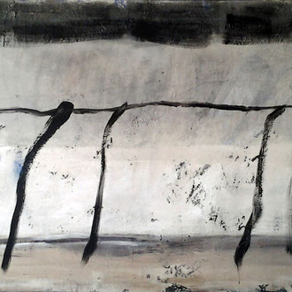 Betonwanderung 100cm x 190cm    Beton I Pigmente I Acryl auf Leinwand