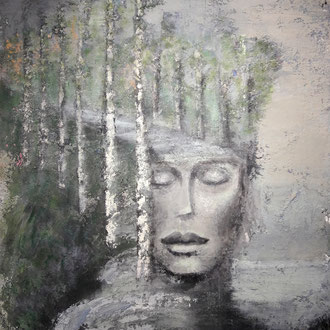 IM EINKLANG 120 x 100 cm  Beton I Pigmente I Öl I Acryl auf Leinwand