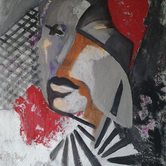 QUELLIN DER NARRHEIT   100cm x 90 cm     Beton I Pigmente I Öl I Acryl auf Leinwand