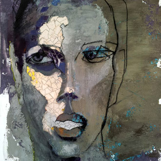 WORTBRUCH   100cm x 80 cm   Beton I Pigmente I Acryl auf Leinwand