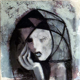LA DONNA  III  50 X 50    Beton I Pigmente I Acryl auf Leinwand