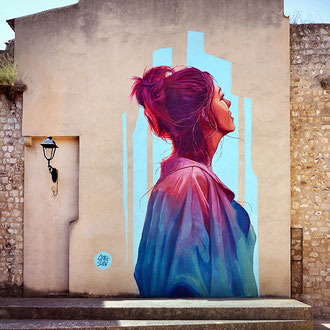 street-art graffiti De l'autre côté du mur graffmatt french artist wall art murals painting portraits realism réalisme peinture urbaine france GRAFFMATT voyage tourisme streetart art de rue portrait femme peinture murale déco fresque Pertuis Vaucluse