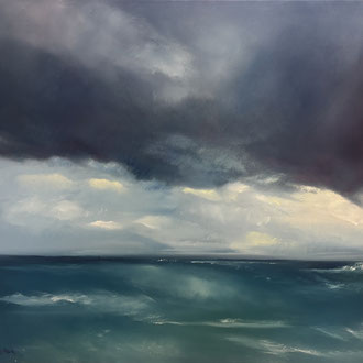 Stürische See, Öl auf Leinwand, 80x90, 2025