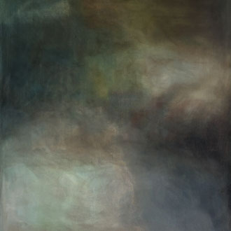 Farbflächenspiegelung Moldava, Öl auf Leinwand, 130x150 cm, 2025