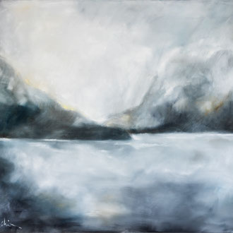 Lichter Nebeldunst, Öl auf Leinwand, 120x140 cm, 2023