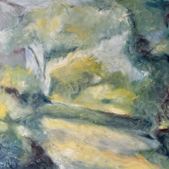 Chez Renoir, Öl auf Leinwand, 80x90 cm, 2025