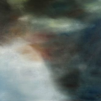 Wasseroberfläche Moldau, Öl auf Leinwand, 130x150 cm, 2025