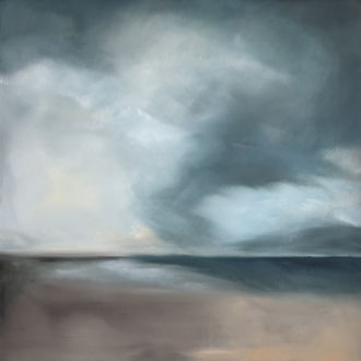 De Panne/Belgien, Öl auf Leinwand, 90x90, 2025