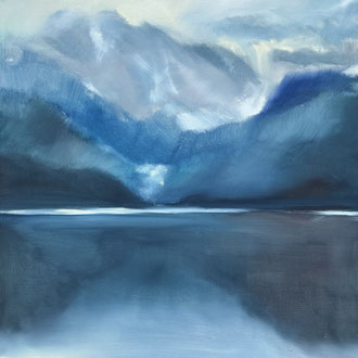 Traunsee, Öl auf Leinwand, 70x70, 2025