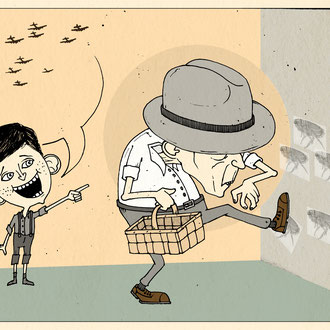 "Flohanhacken" Illustration für die Hannoversche Allgemeine Zeitung © Stefan Hoch