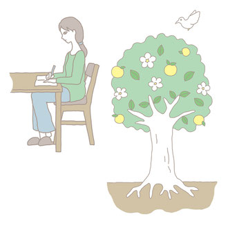 扶桑社「しあわせ寿命あがる1日1行なぞり書き」本文イラスト