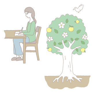 扶桑社「しあわせ寿命あがる1日1行なぞり書き」本文イラスト