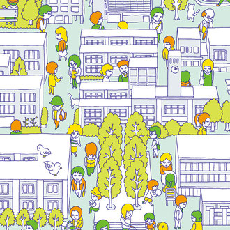 東京学芸大学 大学案内表紙イラスト
